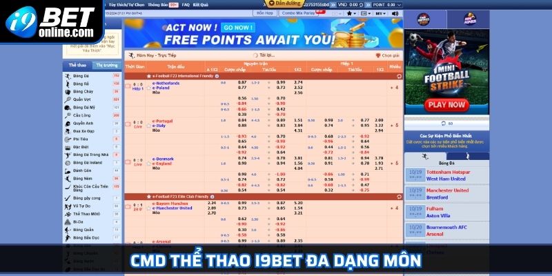 CMD Thể Thao I9BET Sân Chơi Đỉnh Cao Cho Bet Thủ 2025 3 CMD thể thao I9BET đa dạng môn