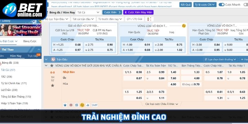 Saba Sports I9BET Khám Phá Sân Chơi Cá Cược Đỉnh Cao 2025 3 Trải nghiệm đỉnh cao